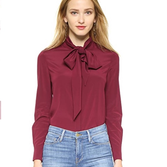 Tory Burch Tops - Tory Burch - tie neck stretch silk blouse top